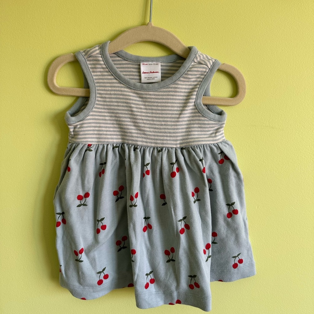 Hanna Andersson Baby Dress Set with Adorable Cherry Print and Matching Bloomers